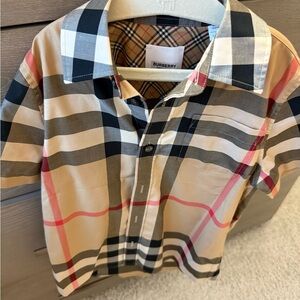 Burberry Kids Button Down Shirt - Beige, Black, Red